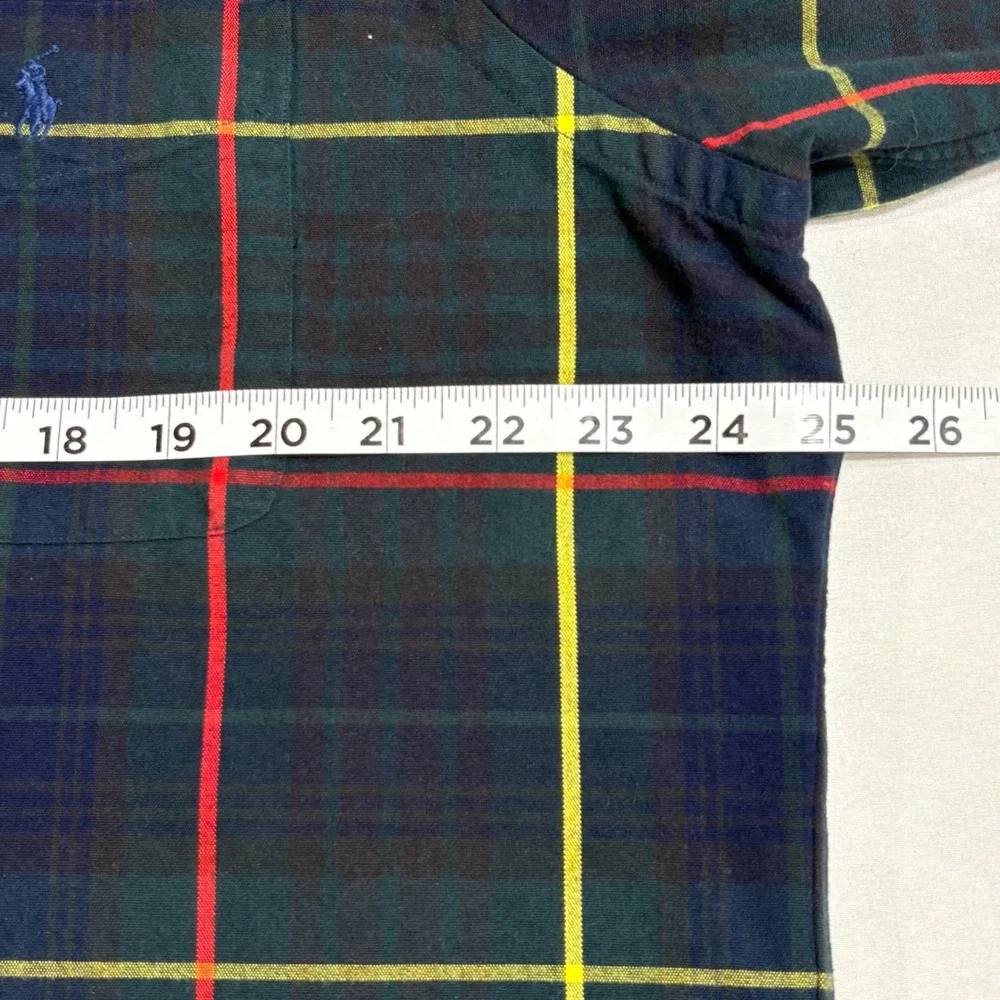 Polo‎ Ralph Lauren Button Down Shirt Mens XL Navy Green Plaid Classic Fit Cotton
